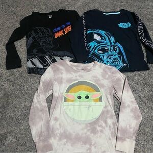 Star Wars Kids Long Sleeve Tees - Black, Blue, and Cream